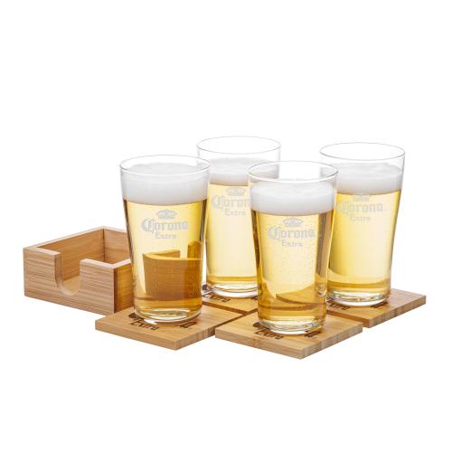 Corporate Gifts - Barware - Barware Gift Sets - Bamboo Coaster Gift Set - Caldecott