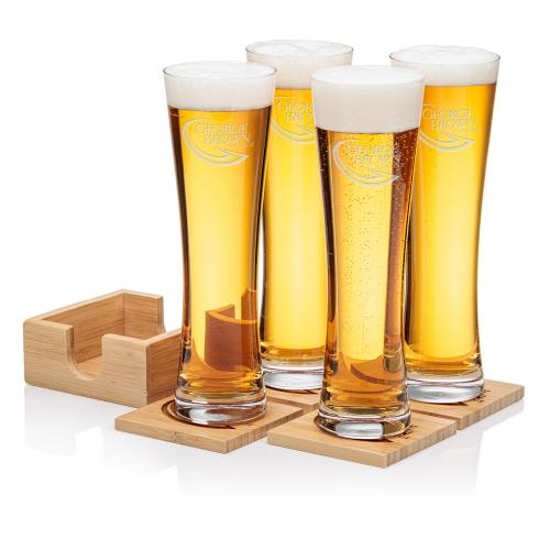 Corporate Gifts - Barware - Barware Gift Sets - Bamboo Coaster Gift Set - Mannheim