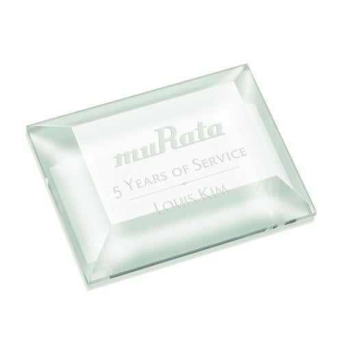 Recognition Awards - Crystal Awards - Crystal Paperweights - Claughton Paperweight - Deep Etch