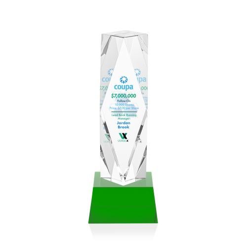 Recognition Awards - Crystal Awards - Toscana VividPrint&trade; Award on Base - Green