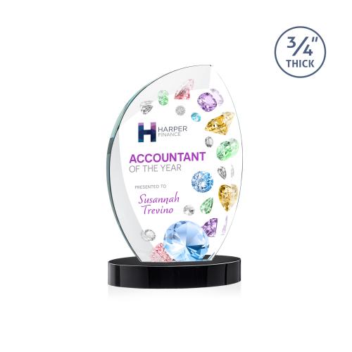 Recognition Awards - Crystal Awards - Wichita VividPrint&trade; Award on Alberton Base - Black
