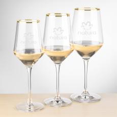 Tucson Gold Rim Wine - Deep Etch - Wine Glasses
