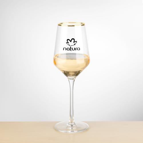 Corporate Gifts - Barware - Wine Glasses - Tucson Gold Rim Wine - Imprinted