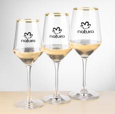Tucson Gold Rim Wine - Imprinted - Wine Glasses