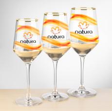 Tucson Gold Rim Wine Glass - VividPrint - Wine Glasses