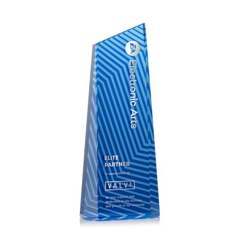 Recognition Awards - Crystal Awards - Hallandale Award - Blue