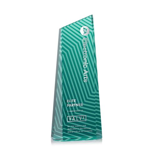 Recognition Awards - Crystal Awards - Hallandale Award - Teal