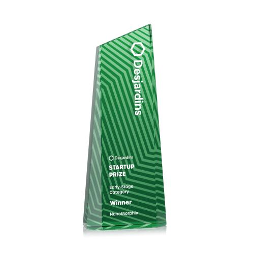 Recognition Awards - Crystal Awards - Hallandale VividPrint&trade; Award - Green