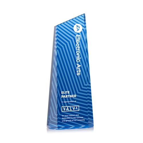 Recognition Awards - Crystal Awards - Hallandale VividPrint&trade; Award - Blue