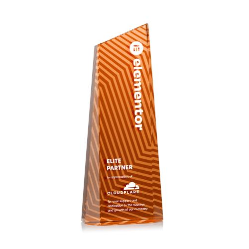 Recognition Awards - Crystal Awards - Hallandale VividPrint&trade; Award - Orange