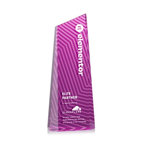 Recognition Awards - Crystal Awards - Hallandale VividPrint&trade; Award - Pink