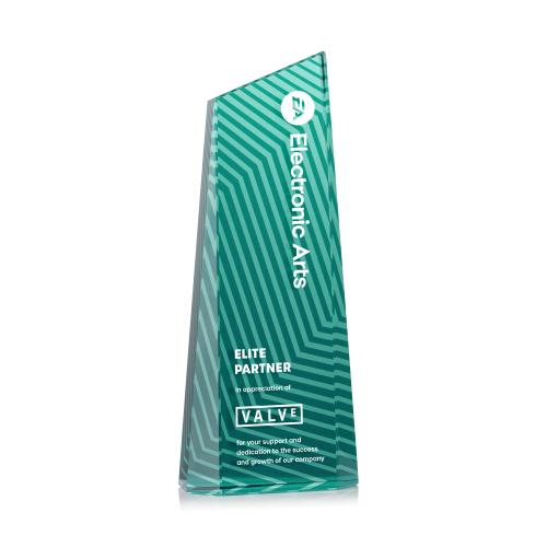Recognition Awards - Crystal Awards - Hallandale VividPrint&trade; Award - Teal