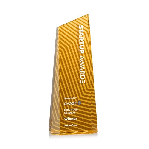 Recognition Awards - Crystal Awards - Hallandale VividPrint&trade; Award - Yellow