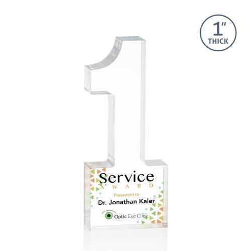 Recognition Awards - Shop by Recipient - Years of Service Awards - 1 Year of Service Award Acrylic Number