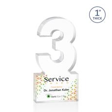 3 Years of Service Award Acrylic Number - Years of Service Awards