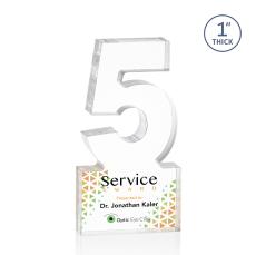 5 Years of Service Award Acrylic Number - Years of Service Awards