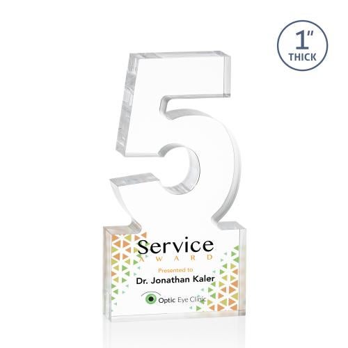 Recognition Awards - Shop by Recipient - Years of Service Awards - 5 Years of Service Award Acrylic Number