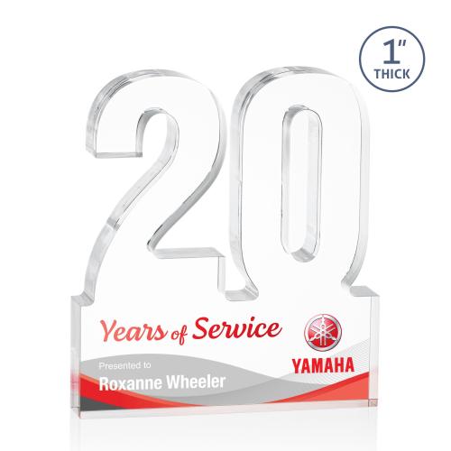 Recognition Awards - Shop by Recipient - Years of Service Awards - 20 Years of Service Award Acrylic Number