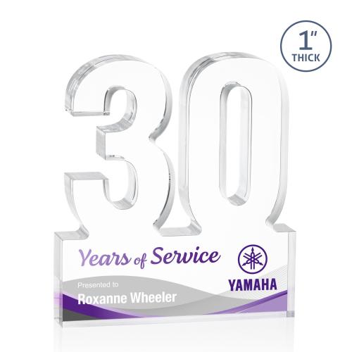 Recognition Awards - Shop by Recipient - Years of Service Awards - 30 Years of Service Award Acrylic Number