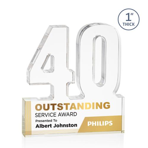 Recognition Awards - Shop by Recipient - Years of Service Awards - 40 Years of Service Award Acrylic Number