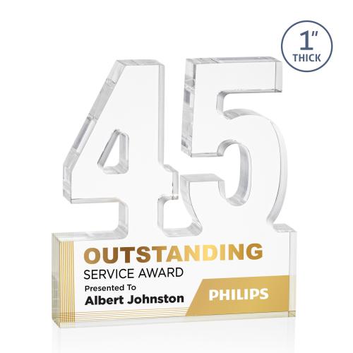 Recognition Awards - Shop by Recipient - Years of Service Awards - 45 Years of Service Award Acrylic Number