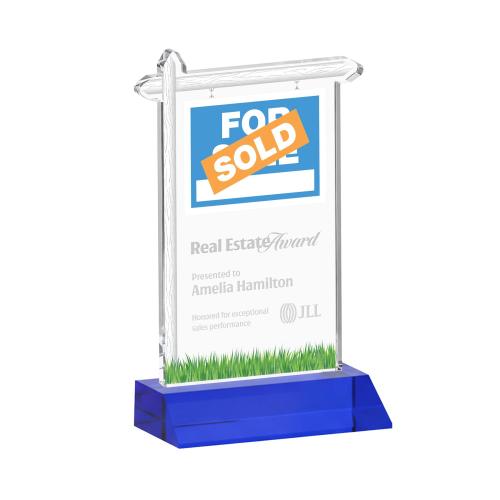 Recognition Awards - Crystal Awards - Real Estate Award - Blue