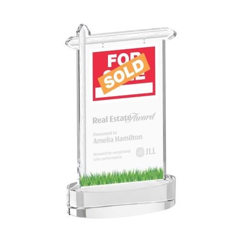 Recognition Awards - Crystal Awards - Real Estate Award on Alberton Base - Clear