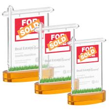 Real Estate Award on Alberton Base - Amber - New Items