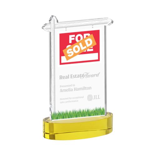 Recognition Awards - Crystal Awards - Real Estate Award on Alberton Base - Gold