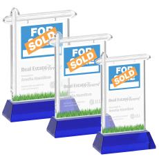 Real Estate Award on Hartford Base - Blue - Glass Awards