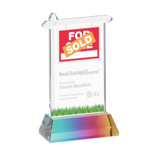 Recognition Awards - Crystal Awards - Real Estate Award on Hartford Base - Prismatic