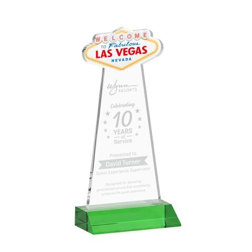 Recognition Awards - Crystal Awards - Las Vegas Award - Green