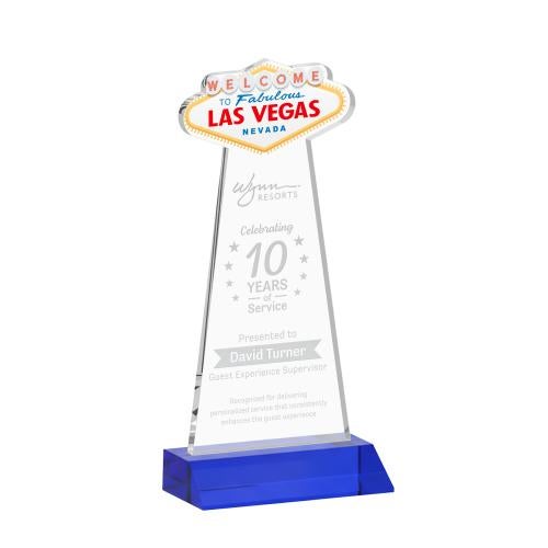 Recognition Awards - Crystal Awards - Las Vegas Award - Blue