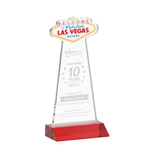 Recognition Awards - Crystal Awards - Las Vegas Award - Red