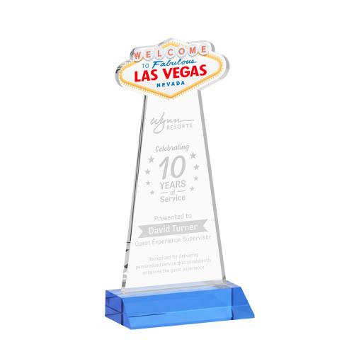 Recognition Awards - Crystal Awards - Las Vegas Award - Sky Blue