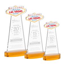 Las Vegas Award on Alberton Base - Amber - Glass Awards