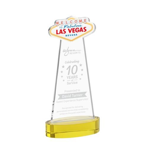 Recognition Awards - Crystal Awards - Las Vegas Award on Alberton Base - Gold