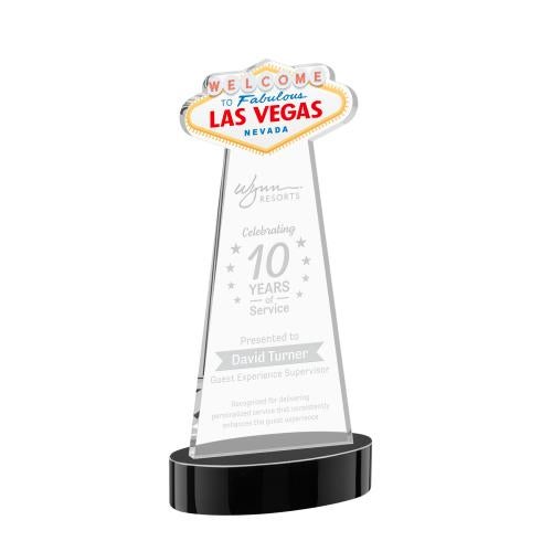 Recognition Awards - Crystal Awards - Las Vegas Award on Alberton Base - Black