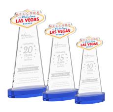 Las Vegas Award on Alberton Base - Blue - Glass Awards
