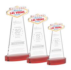 Las Vegas Award on Alberton Base - Red - Crystal Awards
