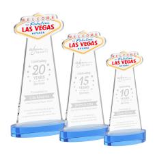 Las Vegas Award on Alberton Base - Sky Blue - Glass Awards