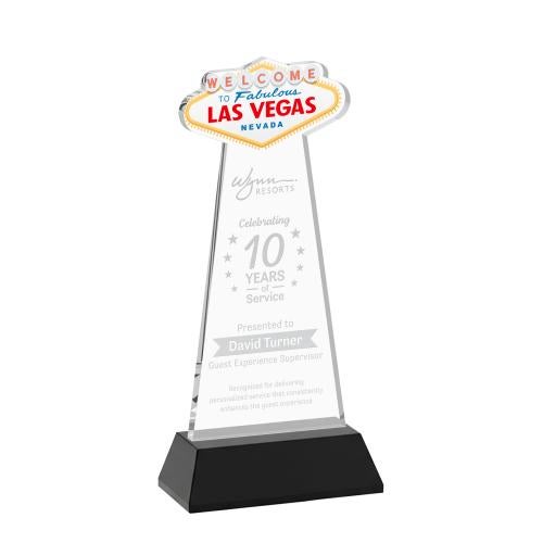 Recognition Awards - Crystal Awards - Las Vegas Award on Hartford Base - Black