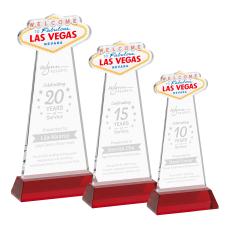 Las Vegas Award on Hartford Base - Red - Crystal Awards
