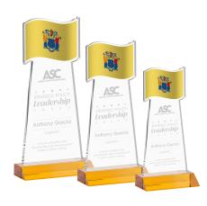 Flag Award - Amber - Crystal Awards