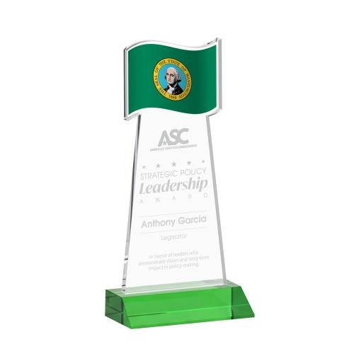 Recognition Awards - Shop by Recipient - Sales Awards - Flag Award - Green