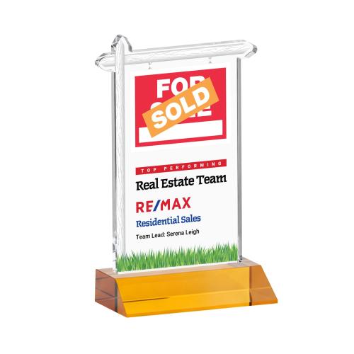 Recognition Awards - Crystal Awards - Real Estate VividPrint&trade; Award - Amber