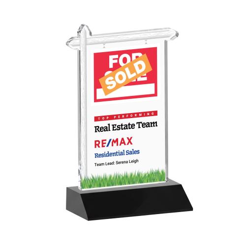 Recognition Awards - Crystal Awards - Real Estate VividPrint&trade; Award - Black
