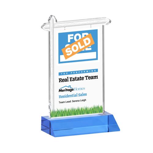 Recognition Awards - Crystal Awards - Real Estate VividPrint&trade; Award - Sky Blue