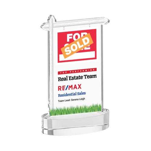 Recognition Awards - Crystal Awards - Real Estate VividPrint&trade; Award on Alberton Base - Clear