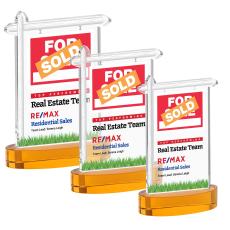 Real Estate VividPrint Award on Alberton Base - Amber - Real Estate Awards